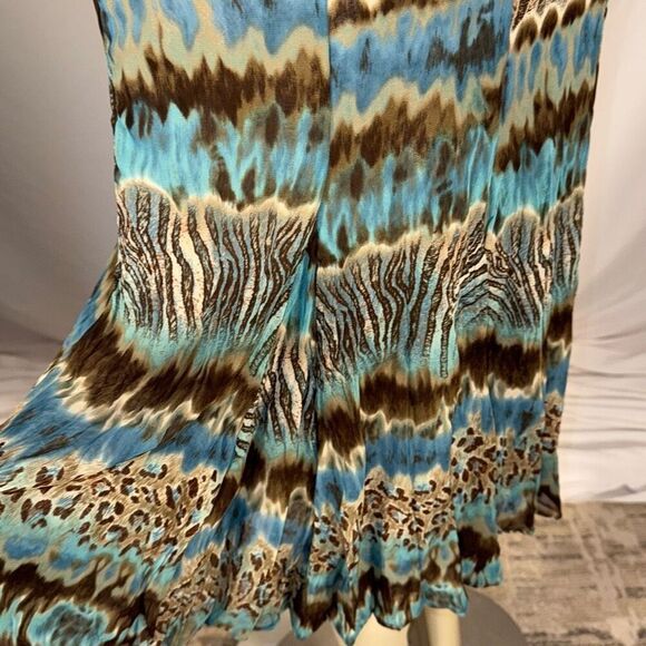 Vintage Animal Print Double Layered Chiffon Midi Skirt Size 4 - Picture 8 of 13